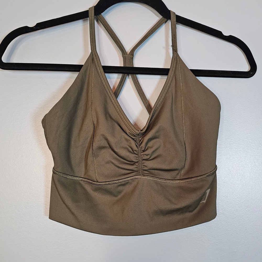 Gymshark Women'sGreen Elevate Longline Sports Bra Activewear Size S